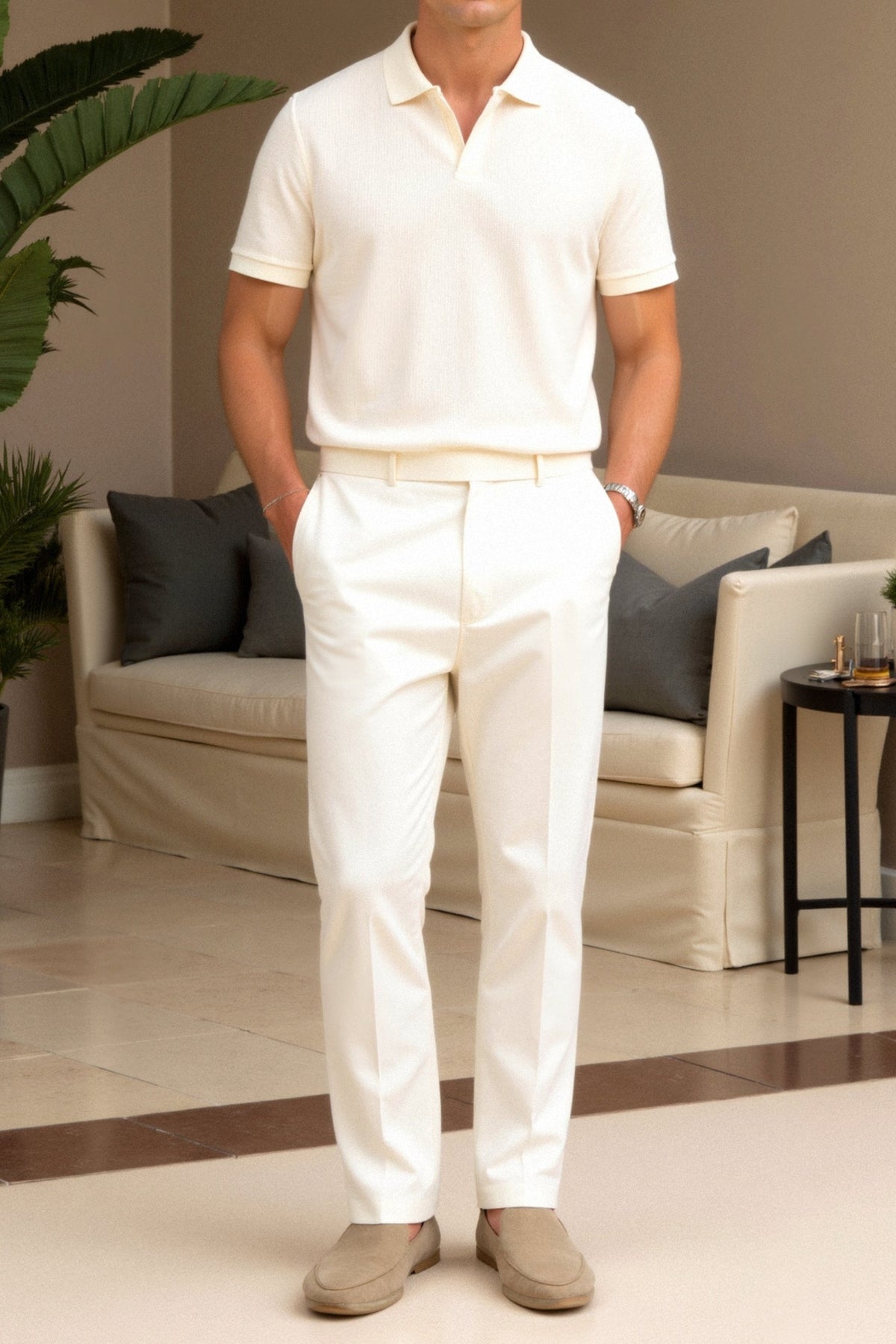 NOBA Woolen Structure Polo T-Shirt